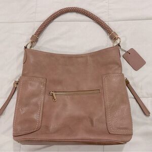 Miztique Pink and Tan Shoulder Bag with Hobo Style